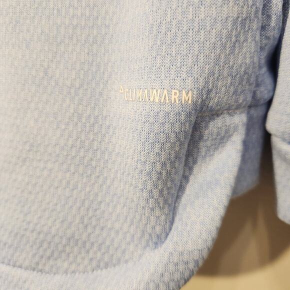 Adidas Women's Hooded Sweatshirt Climawarm Light Blue Kangaroo Pocket - Size S - Picture 5 of 9